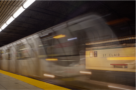 TTC train pulling into the station
